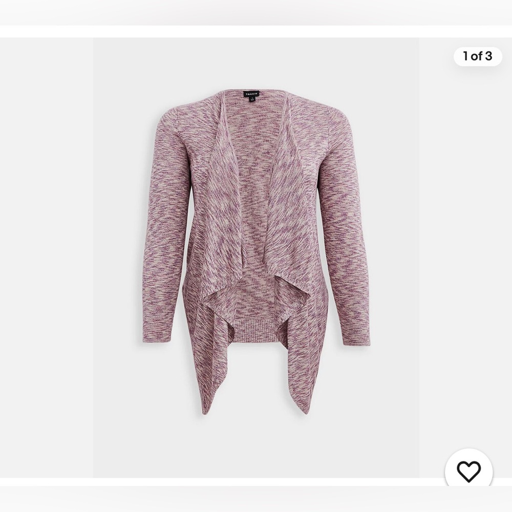 Torrid Space Dye Cardigan Drape Front Long Sleeve